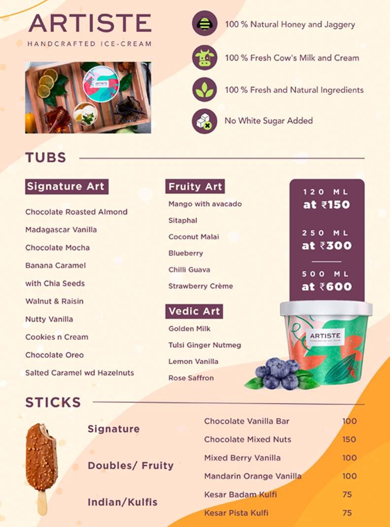 Artiste Handcrafted Ice Creams Gurgaon We Are Gurgaon